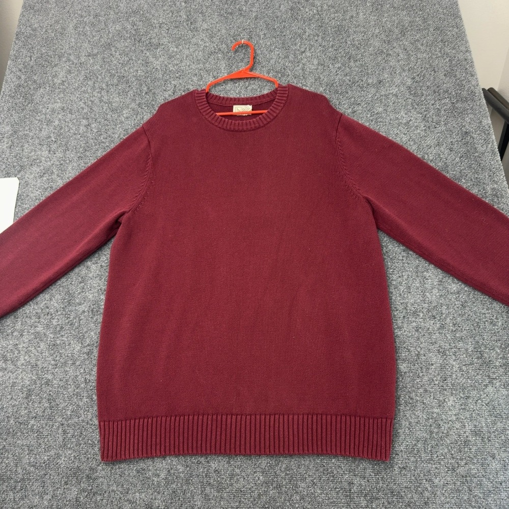 LL Bean Sweater XXL Tall Red Cotton Crewneck Classic Outdoor Casual Style